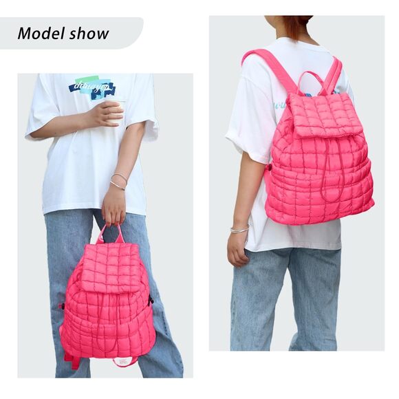 8536 Quilted Backpack , Puffer Gym Bag for Travel Sports Lightweight main image 2